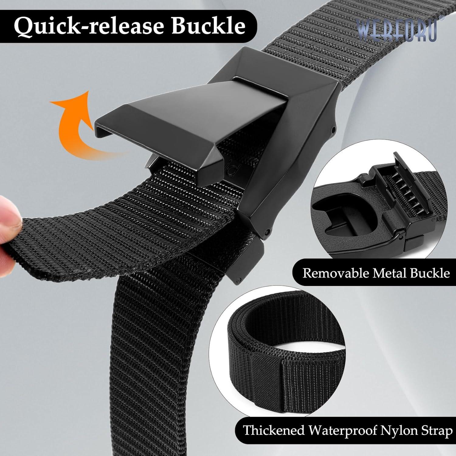 Cinturón Táctico Nylon WERFORU 2 Pack Ajustable 50 cm