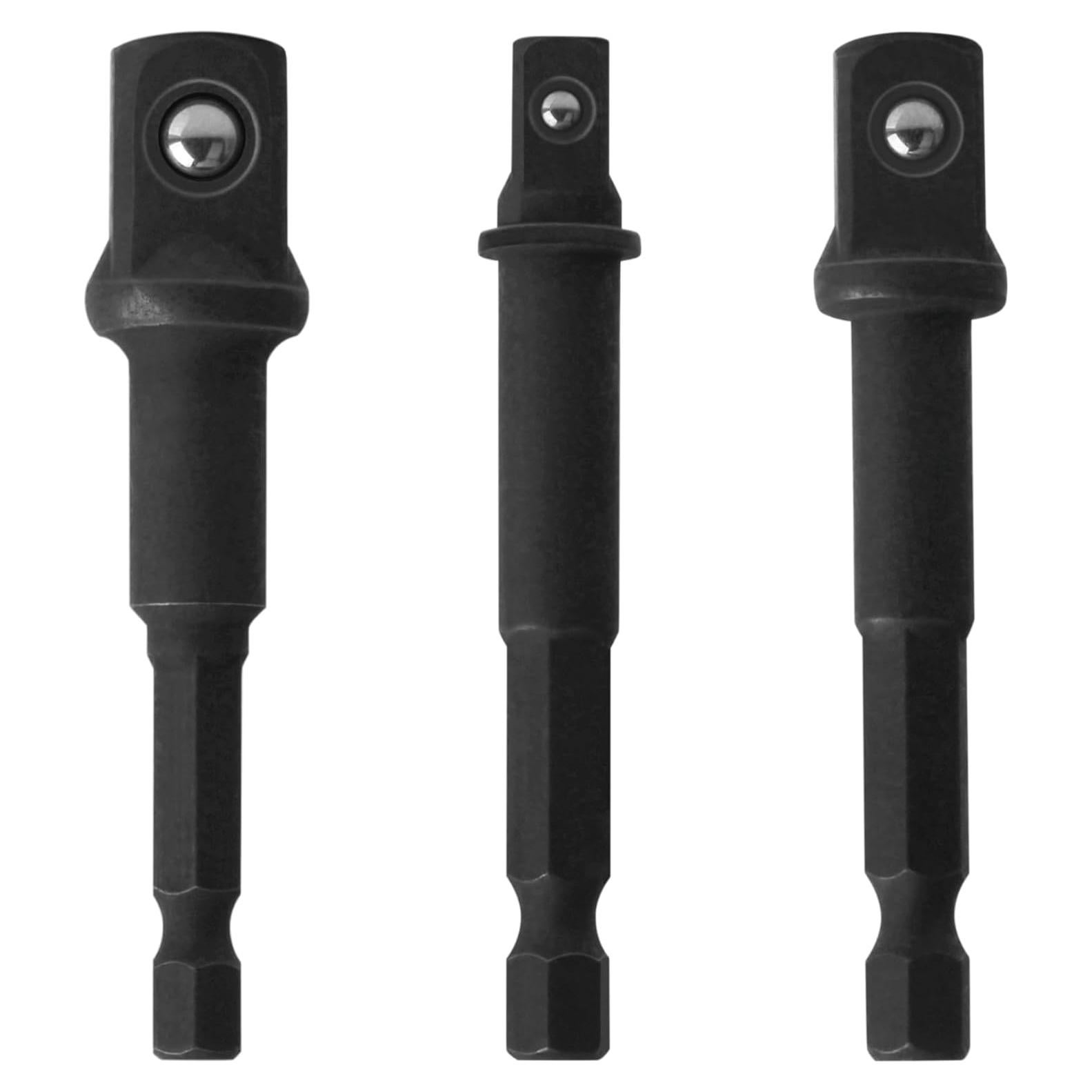 Conjunto de Adaptadores de Enchufe DeWalt 3 Piezas 1/4" 3/8" 1/2"