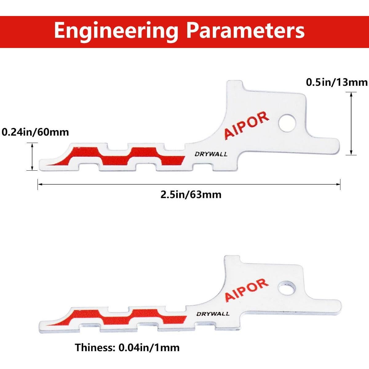 Paquete de 5 Hojas de Sierra Recíproca de Yeso AIPOR 48-00-1640