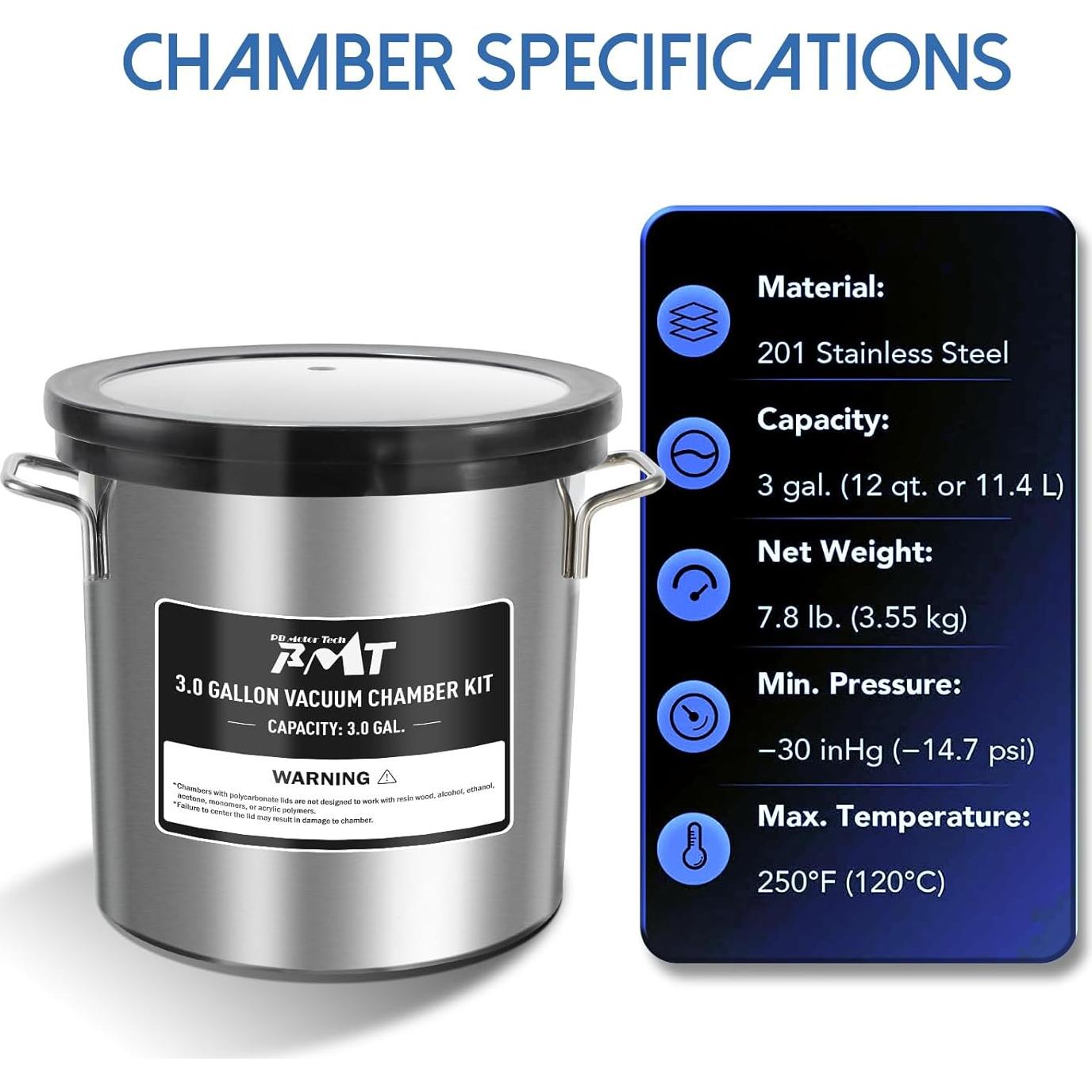 Kit de Cámara de Vacío PB Motor Tech 11.4L con Tapa de Vidrio