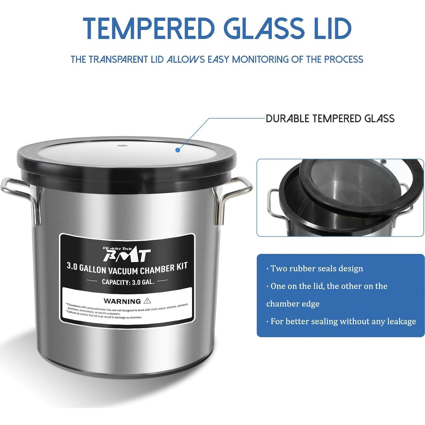 Kit de Cámara de Vacío PB Motor Tech 11.4L con Tapa de Vidrio