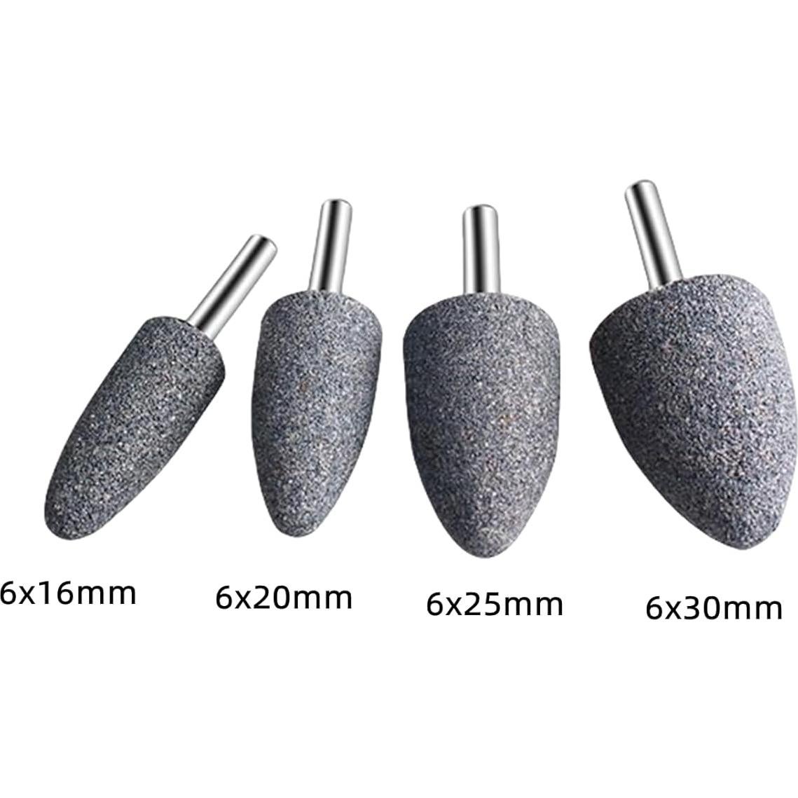 dophee 10Pcs 16mm Cone Shape Aluminum Oxide Mounted Grinding Stones Rotary Grinding Bits with 1/4" Shank for Electric Rotary Tools Drill Grinder