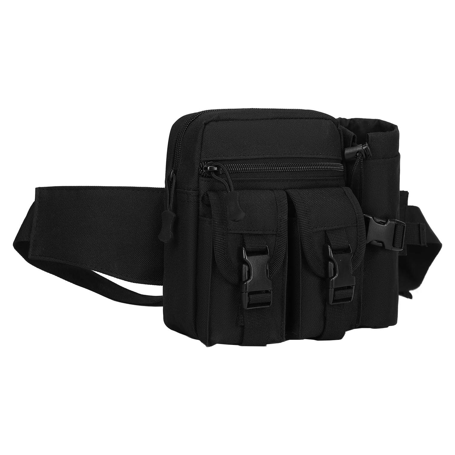 Bolsa de Cintura Táctica ArcEnCiel Negra 21x18 cm Ajustable