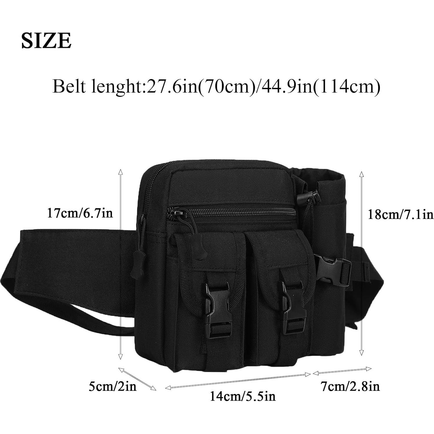 Bolsa de Cintura Táctica ArcEnCiel Negra 21x18 cm Ajustable