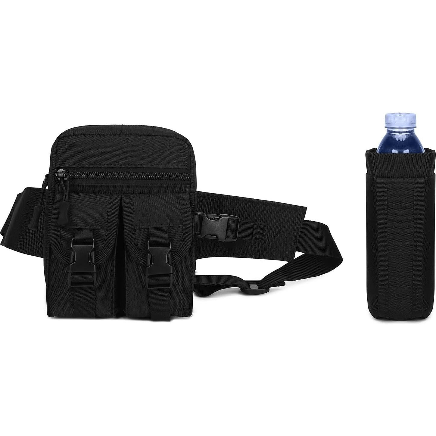 Bolsa de Cintura Táctica ArcEnCiel Negra 21x18 cm Ajustable