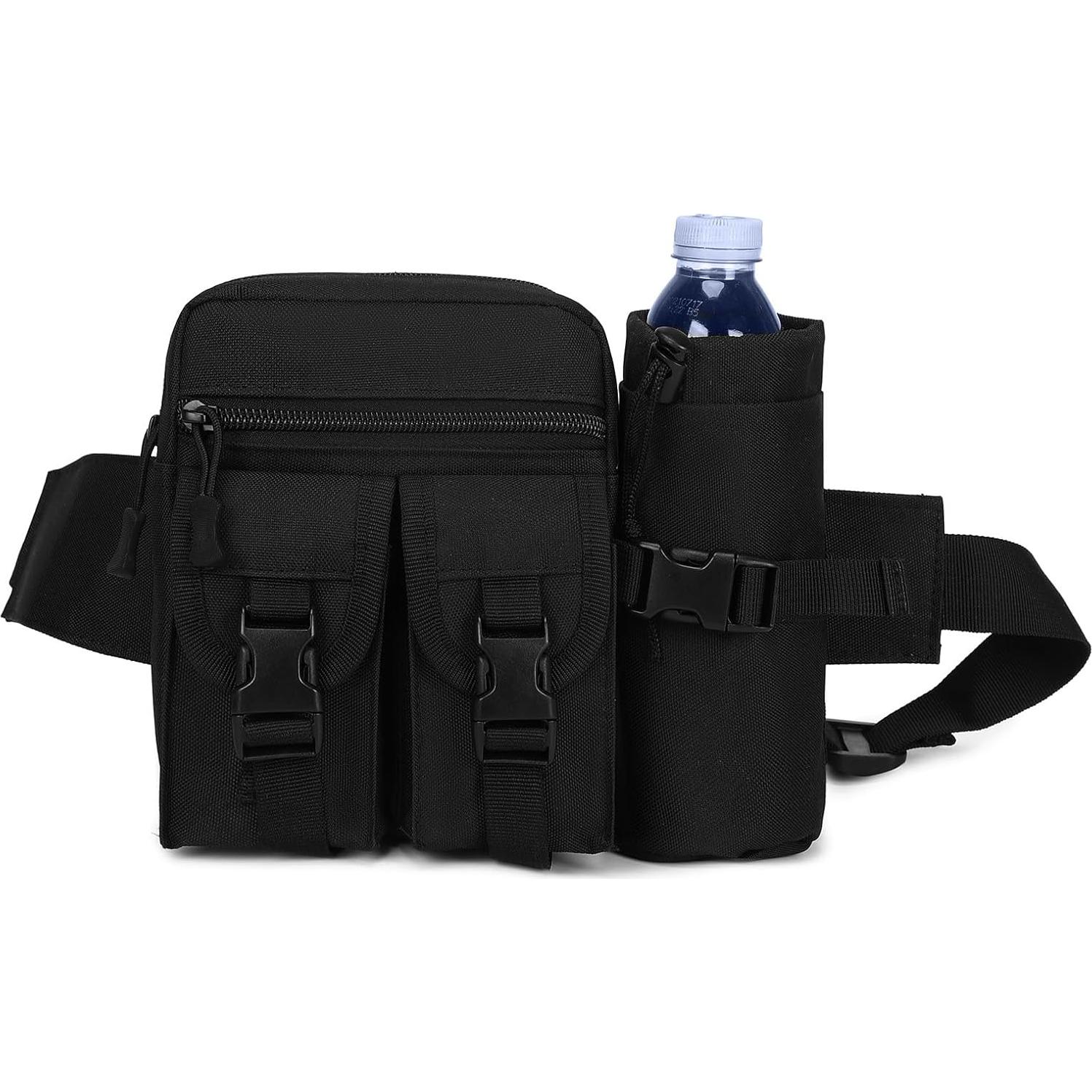 Bolsa de Cintura Táctica ArcEnCiel Negra 21x18 cm Ajustable