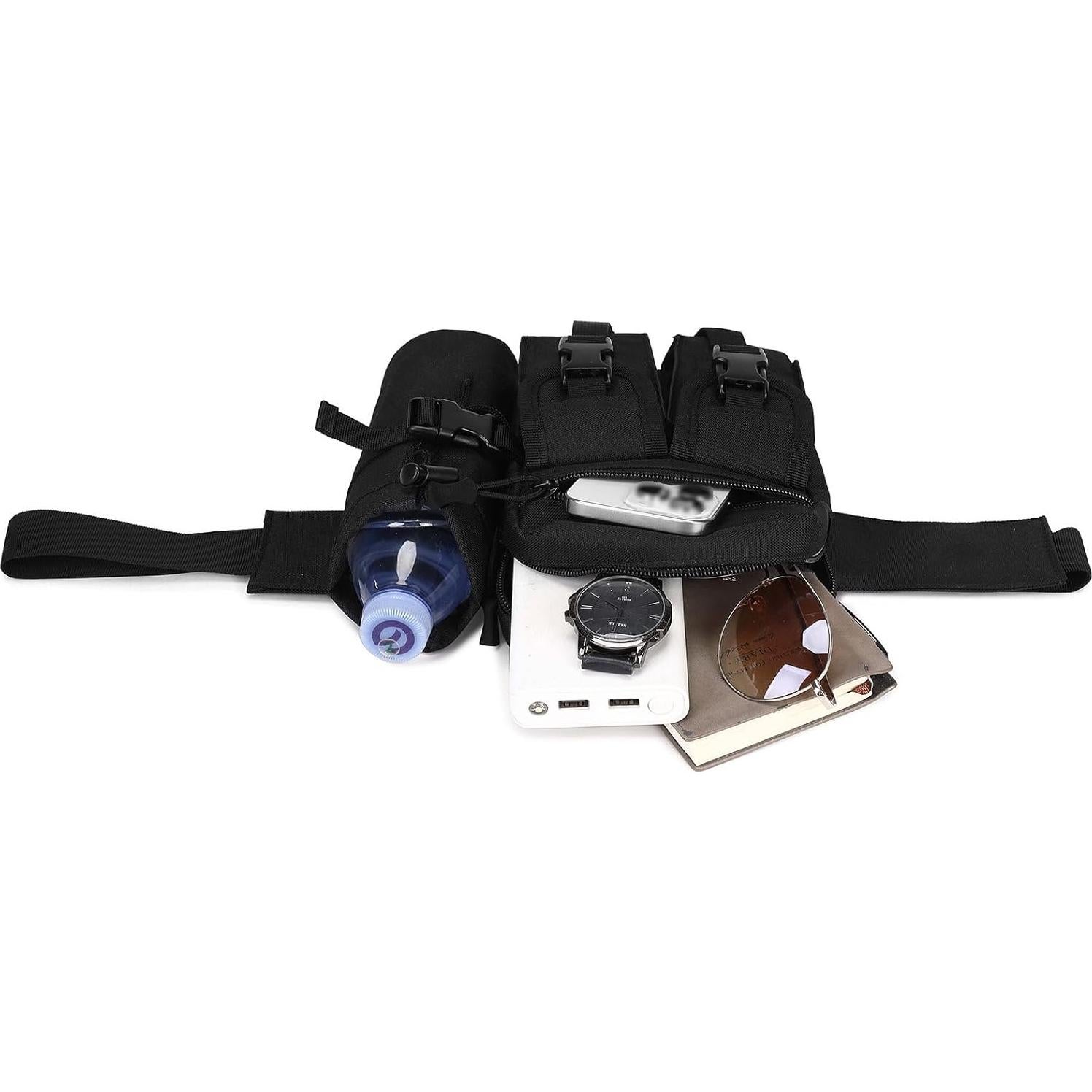 Bolsa de Cintura Táctica ArcEnCiel Negra 21x18 cm Ajustable