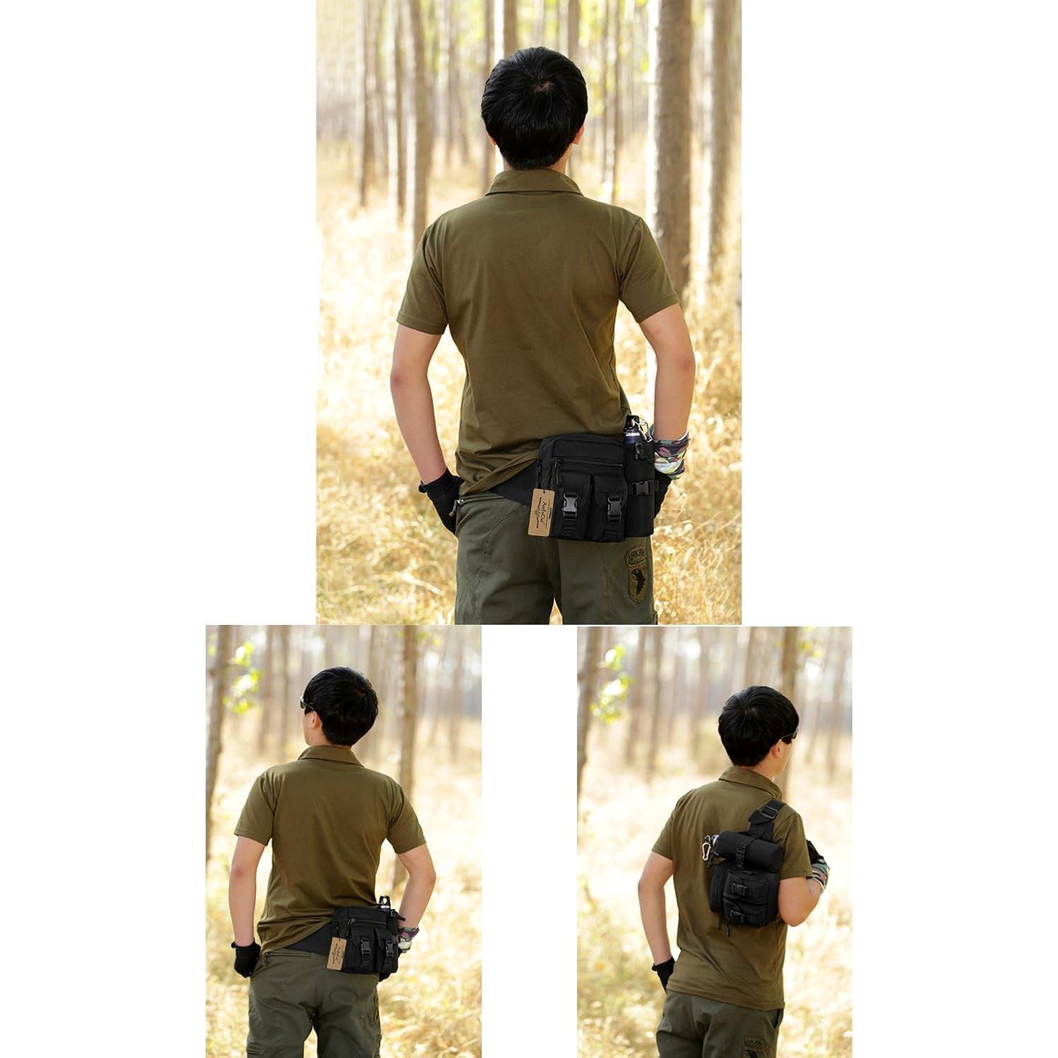 Bolsa de Cintura Táctica ArcEnCiel Negra 21x18 cm Ajustable