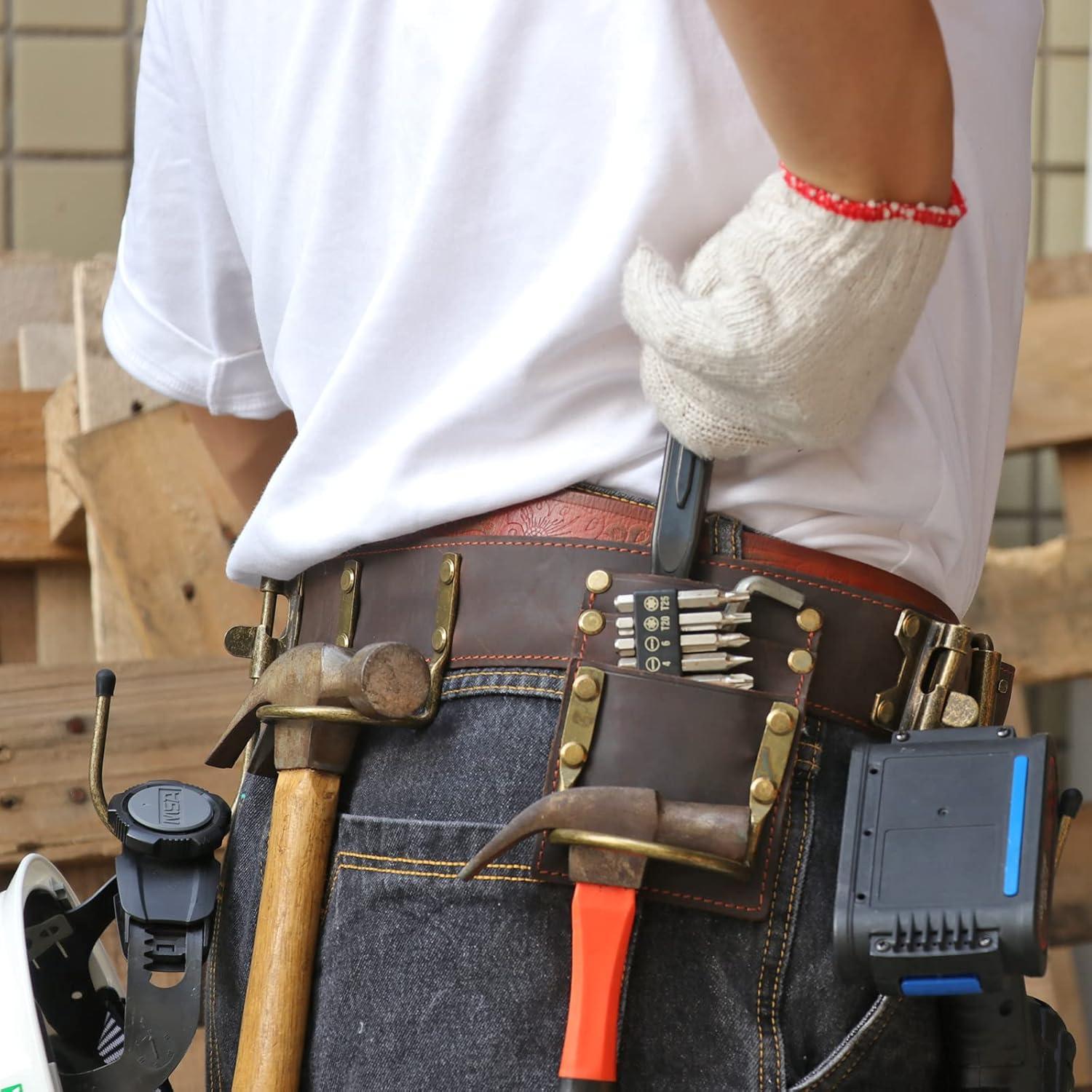 Cinturón de Herramientas TOURBON Ajustable con Ganchos