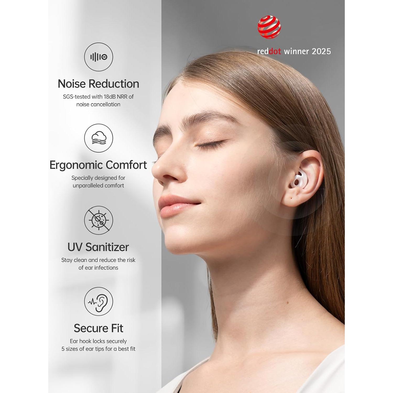 Tapones para Oídos Welove con Sanitizador UV - Reducción 18dB