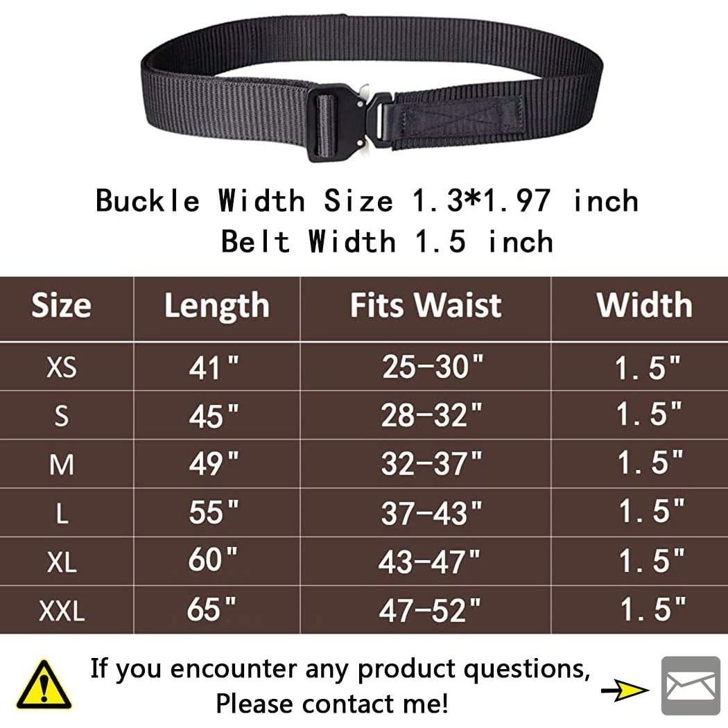 Cinturón Táctico MOZETO para Hombres 3.81 cm Nylon EDC