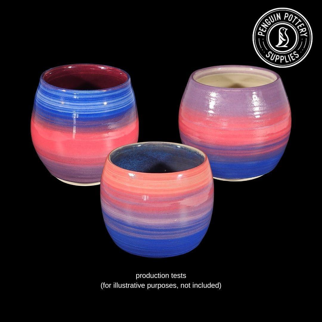 Penguin Pottery Underglaze for Ceramics - 8-Color Underglaze Set (4 oz Jars) - Ceramics Underglaze Cone 04 to Cone 6 - Paint Colors for Clay, Bisque - Under Glaze for Pottery - Low Fire to Mid Fire