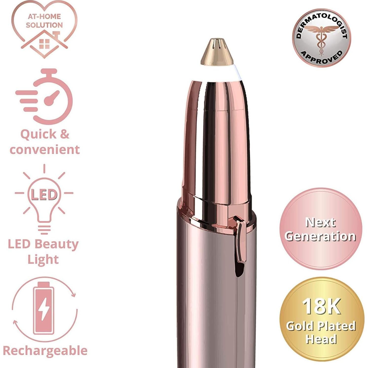 Recortador de Cejas Eléctrico Gurelax Oro Rosa Recargable