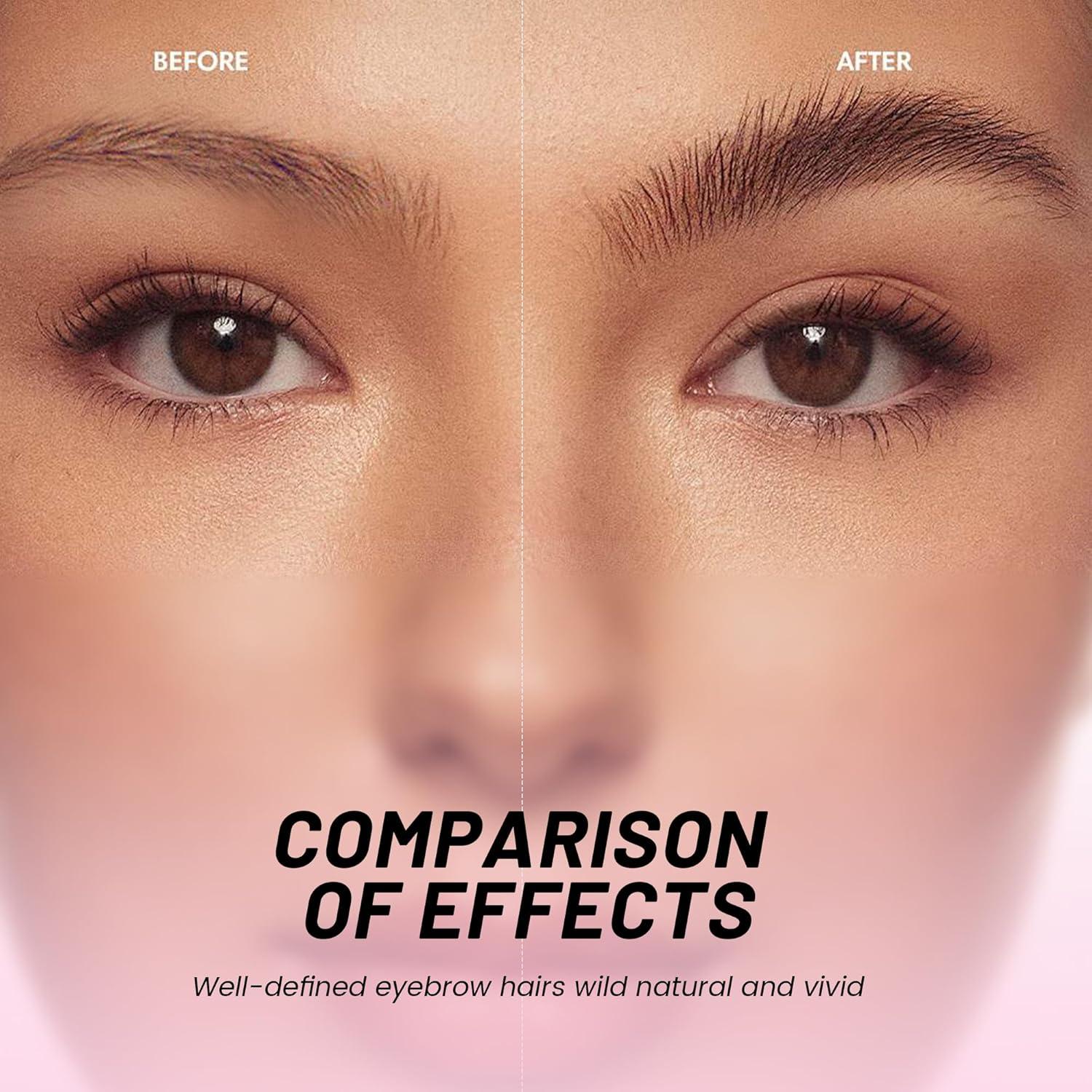 Lápiz para Cejas Pudaier Doble Extremo a Prueba de Agua Marrón Frío