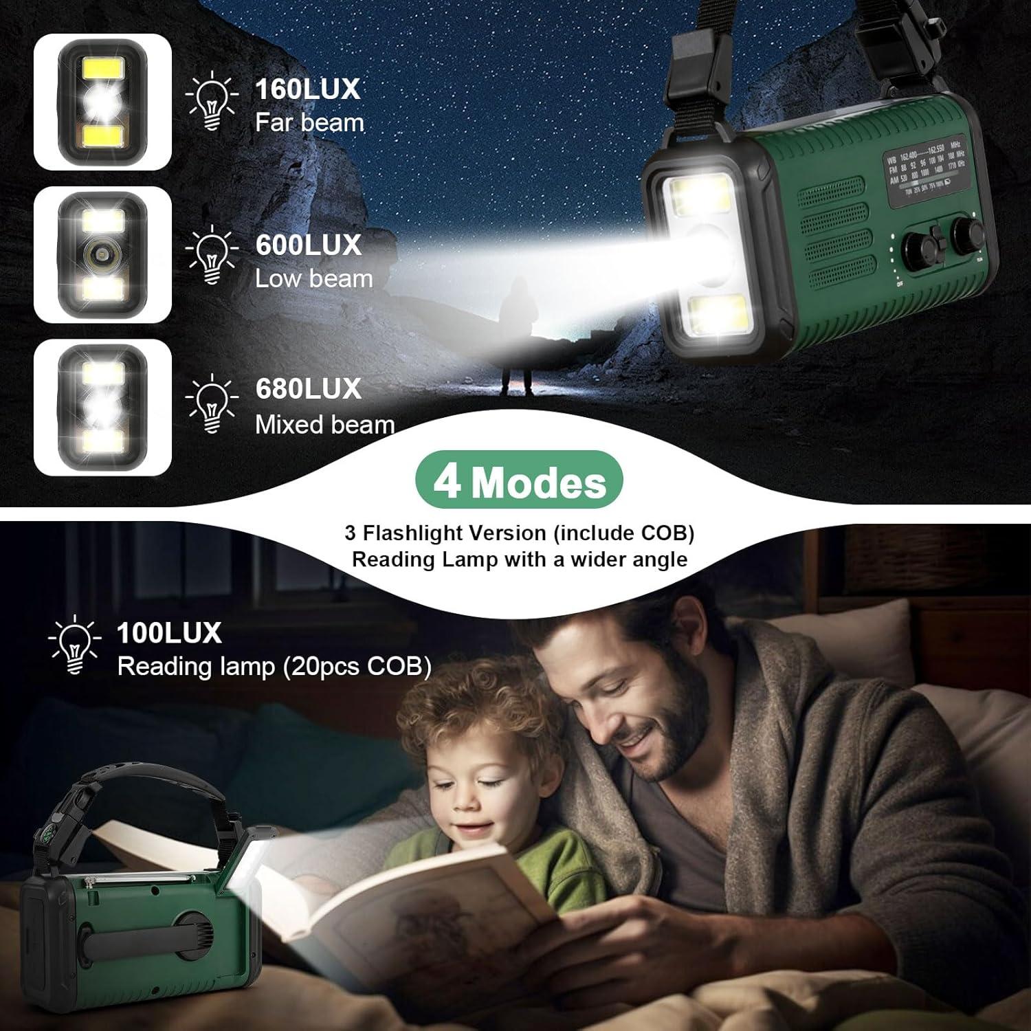 Radio de Emergencia NOAA Leaton Condor 1 con Linterna y Carga Solar