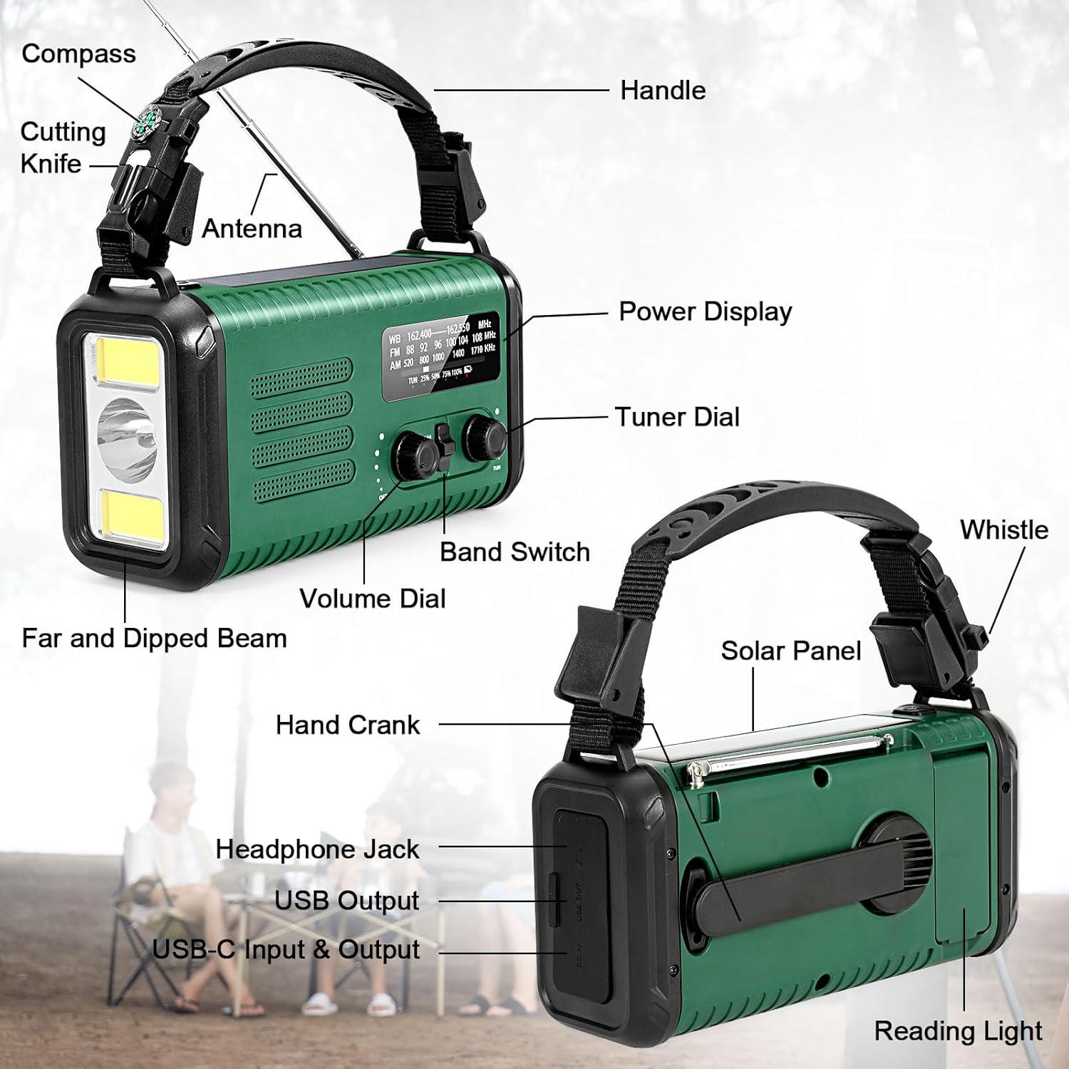 Radio de Emergencia NOAA Leaton Condor 1 con Linterna y Carga Solar