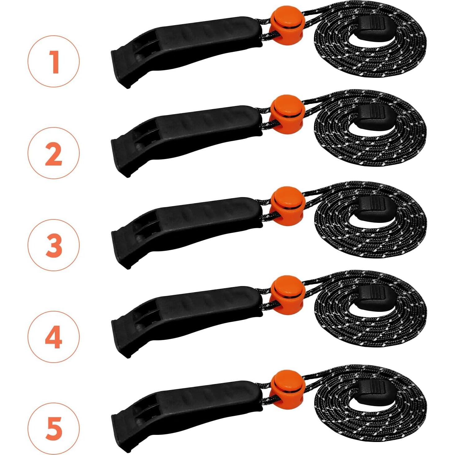 Silbato de Emergencia Amzonly A205-BK 120db Paquete de 5