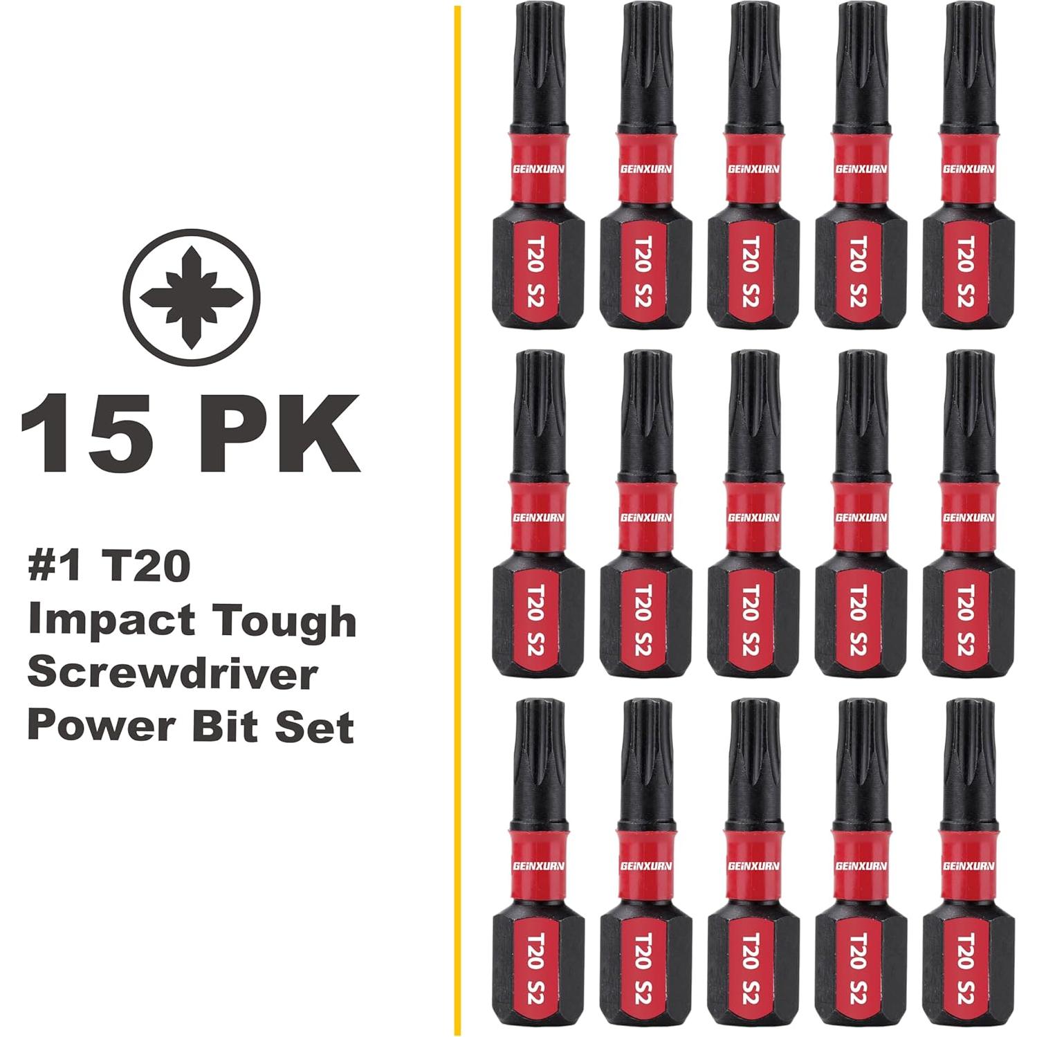 Juego de Puntas de Destornillador Torx GEINXURN 15 Piezas 1"