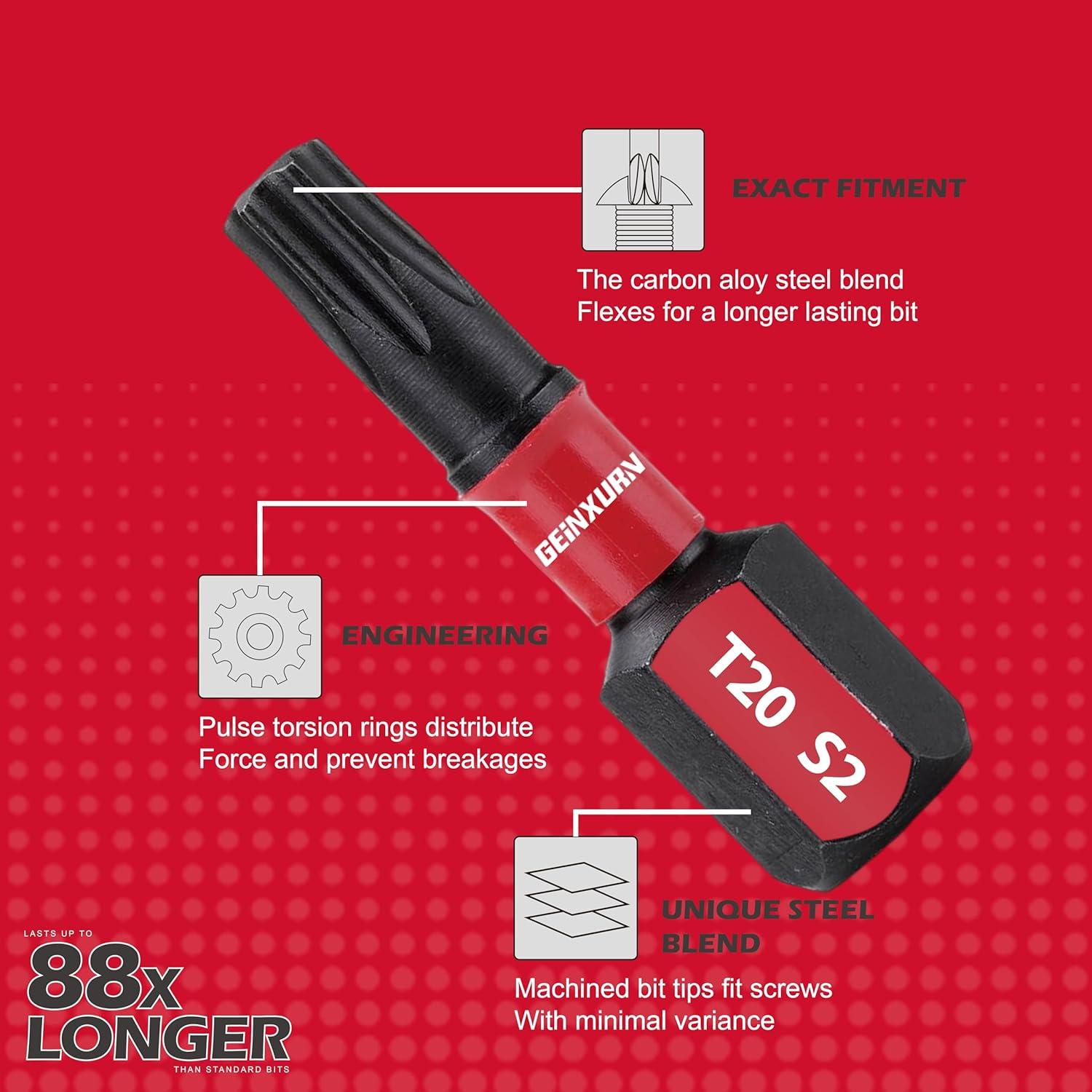 Juego de Puntas de Destornillador Torx GEINXURN 15 Piezas 1"