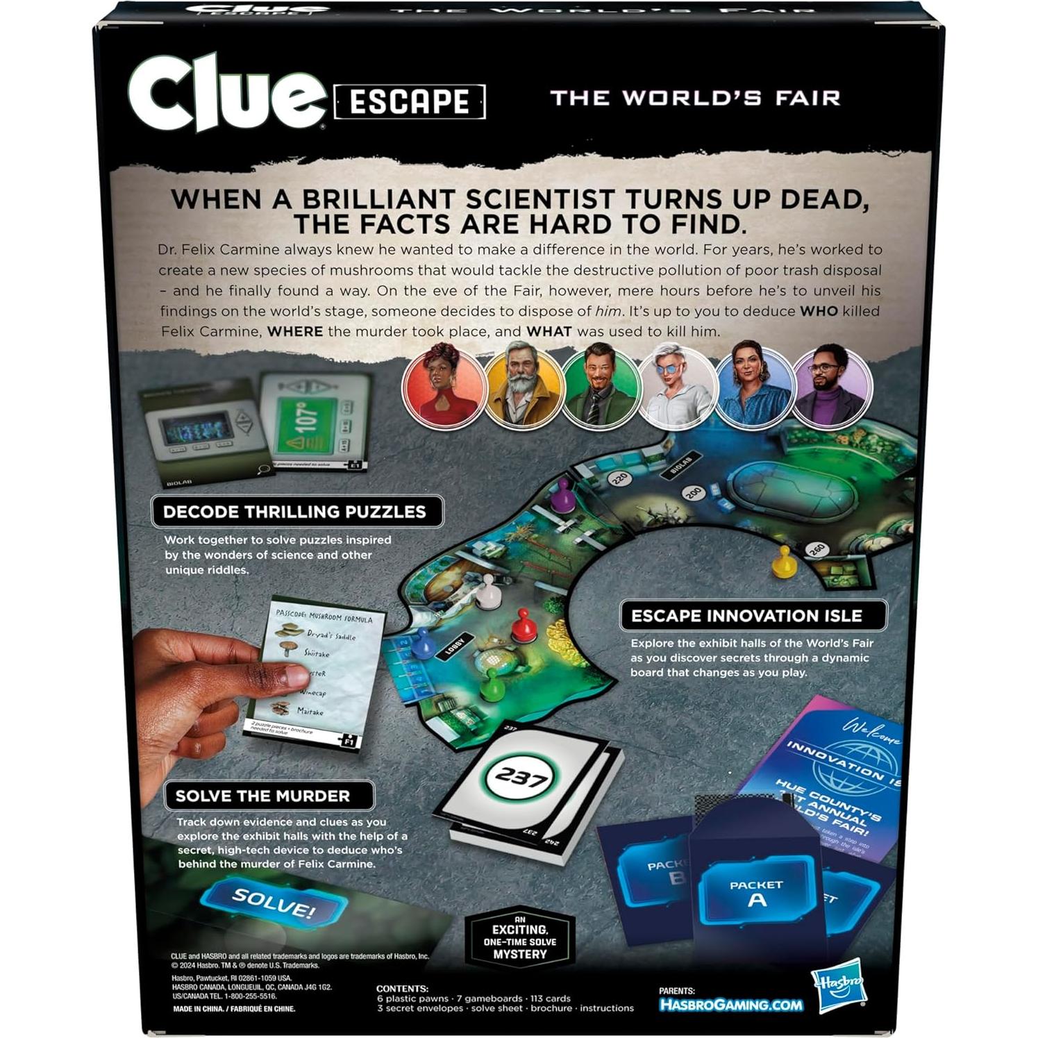 Juego de Mesa Clue Escape La Feria Mundial - Hasbro 1-6 Jugadores