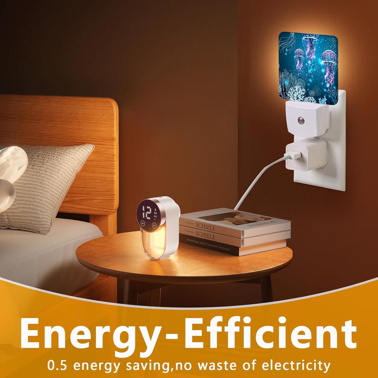 Luz Nocturna LED GANTINIR Medusa 7.6x11.4 cm Ahorro Energía