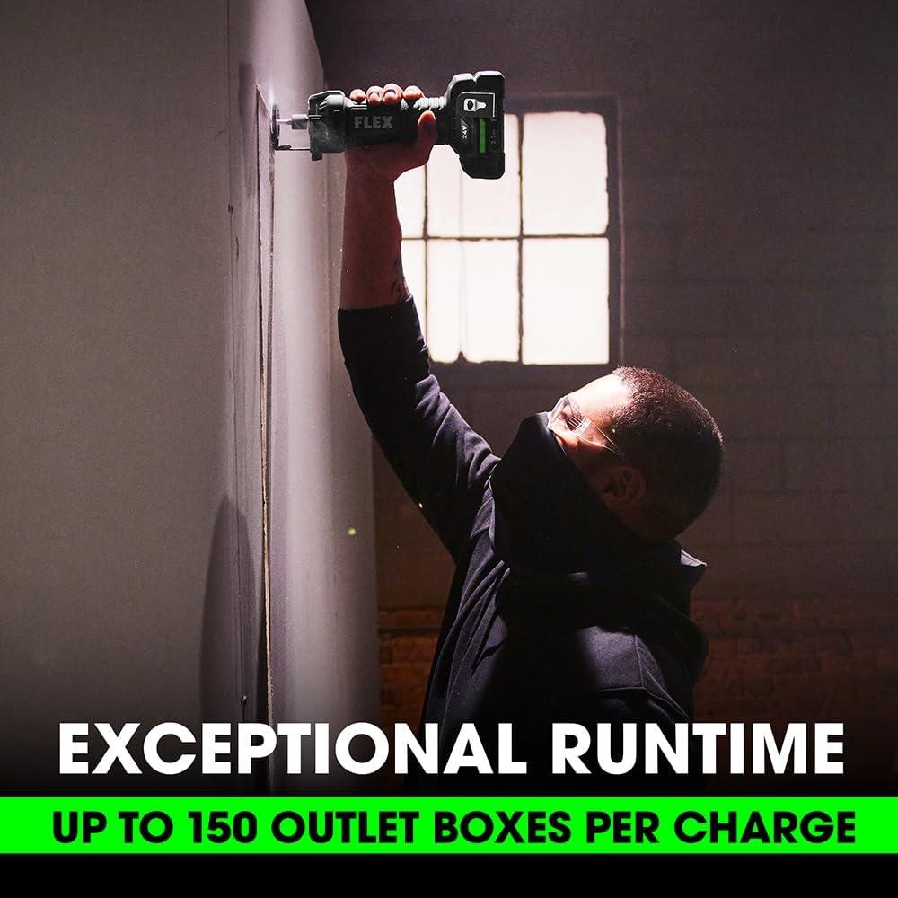 FLEX 24V Brushless Cordless 2-Tool Combo Kit: Drywall Screw Gun with Magazine and Cut Out Tool with (2) 2.5Ah Lithium Batteries and 160W Fast Charger - FXM203-2A