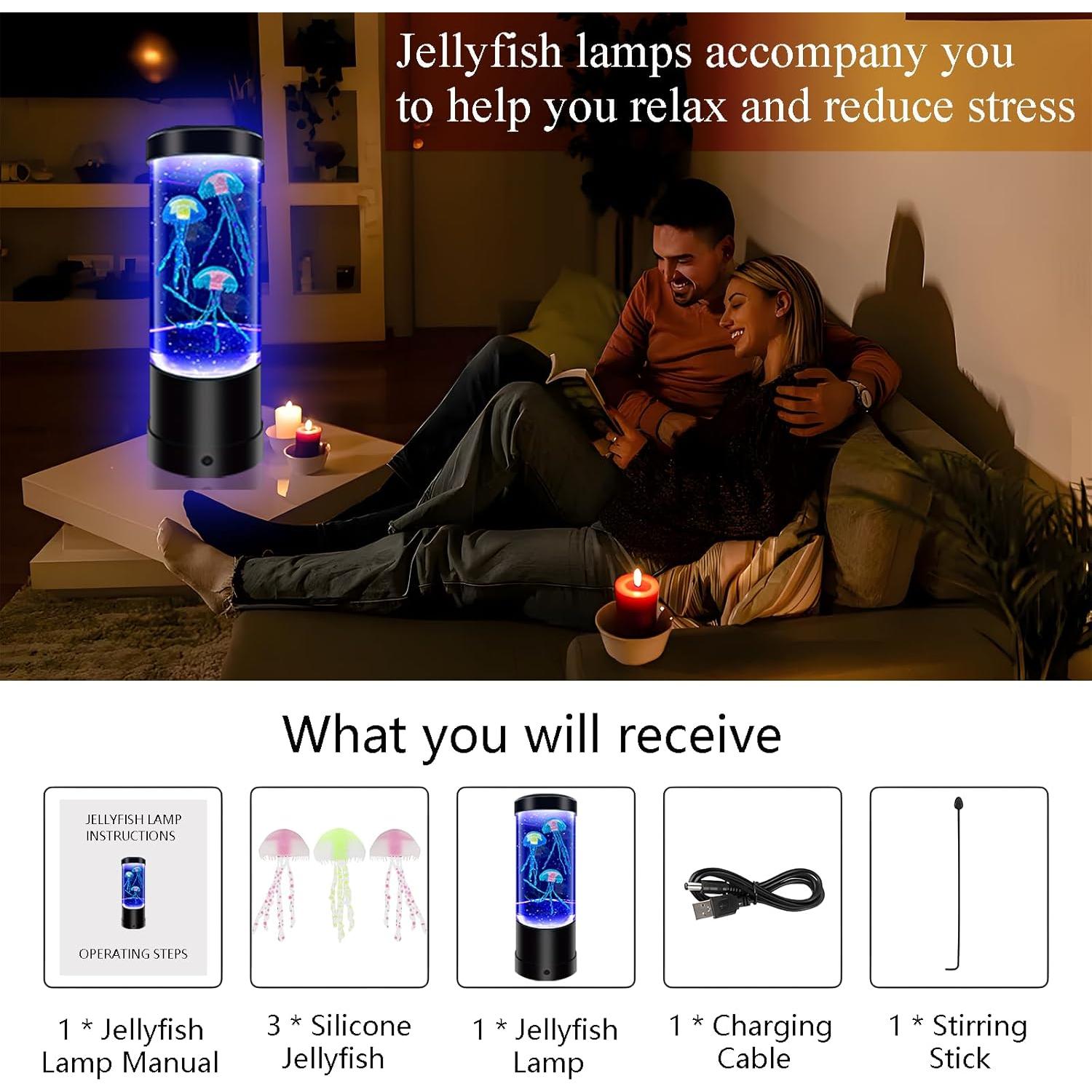 Lámpara de Medusas WTROESE 7 Colores USB/Batería 25.5cm