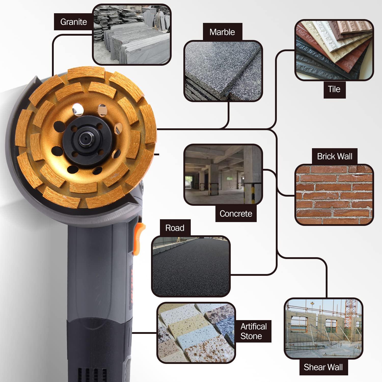 Rueda de Pulido de Concreto KSEIBI 4" Doble Fila Diamante
