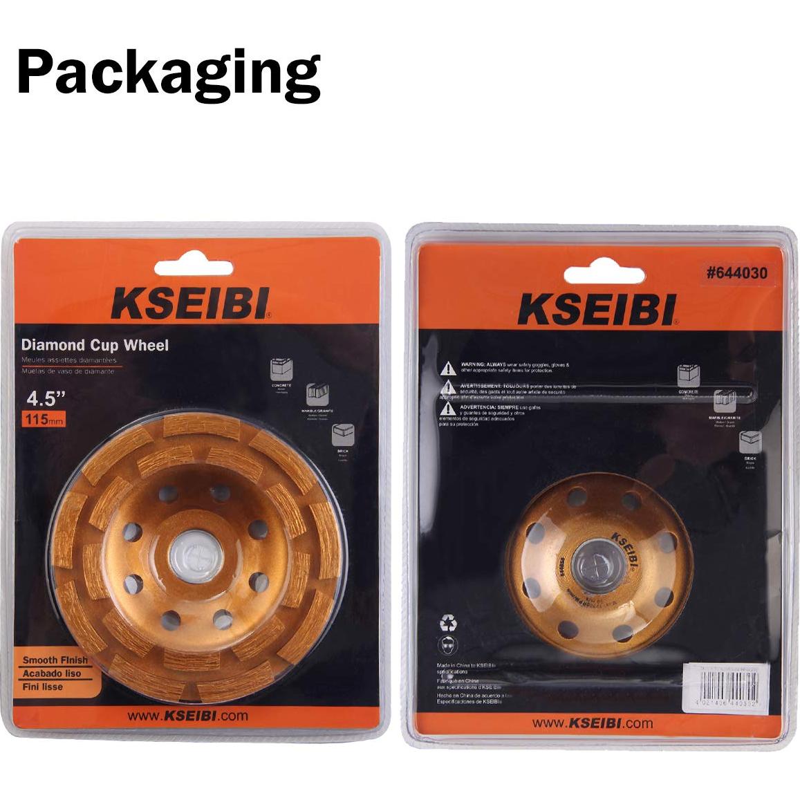 Rueda de Pulido de Concreto KSEIBI 4" Doble Fila Diamante