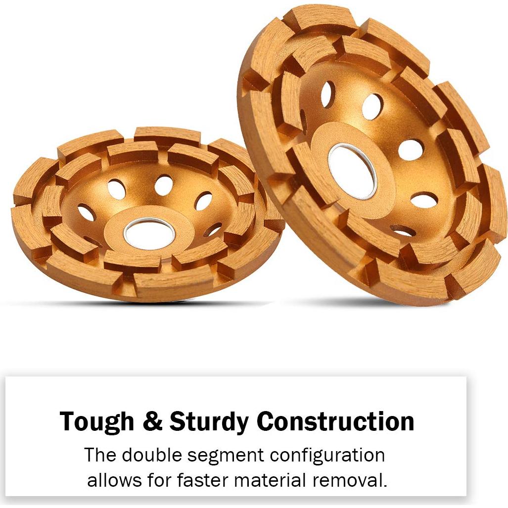 Rueda de Pulido de Concreto KSEIBI 4" Doble Fila Diamante