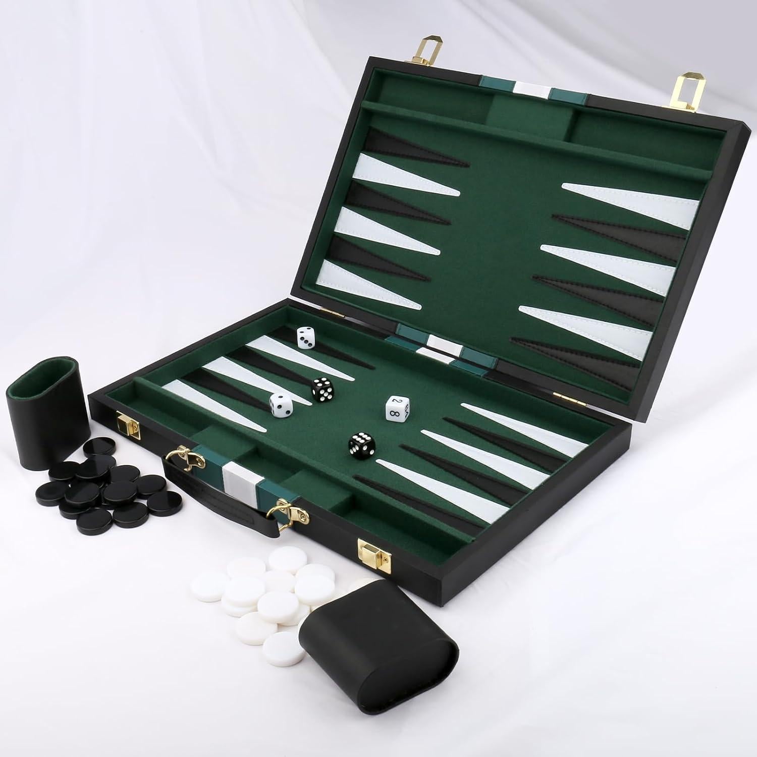 Juego de Backgammon CAYOULR 28cm Negro - Mesa Clásica Portátil