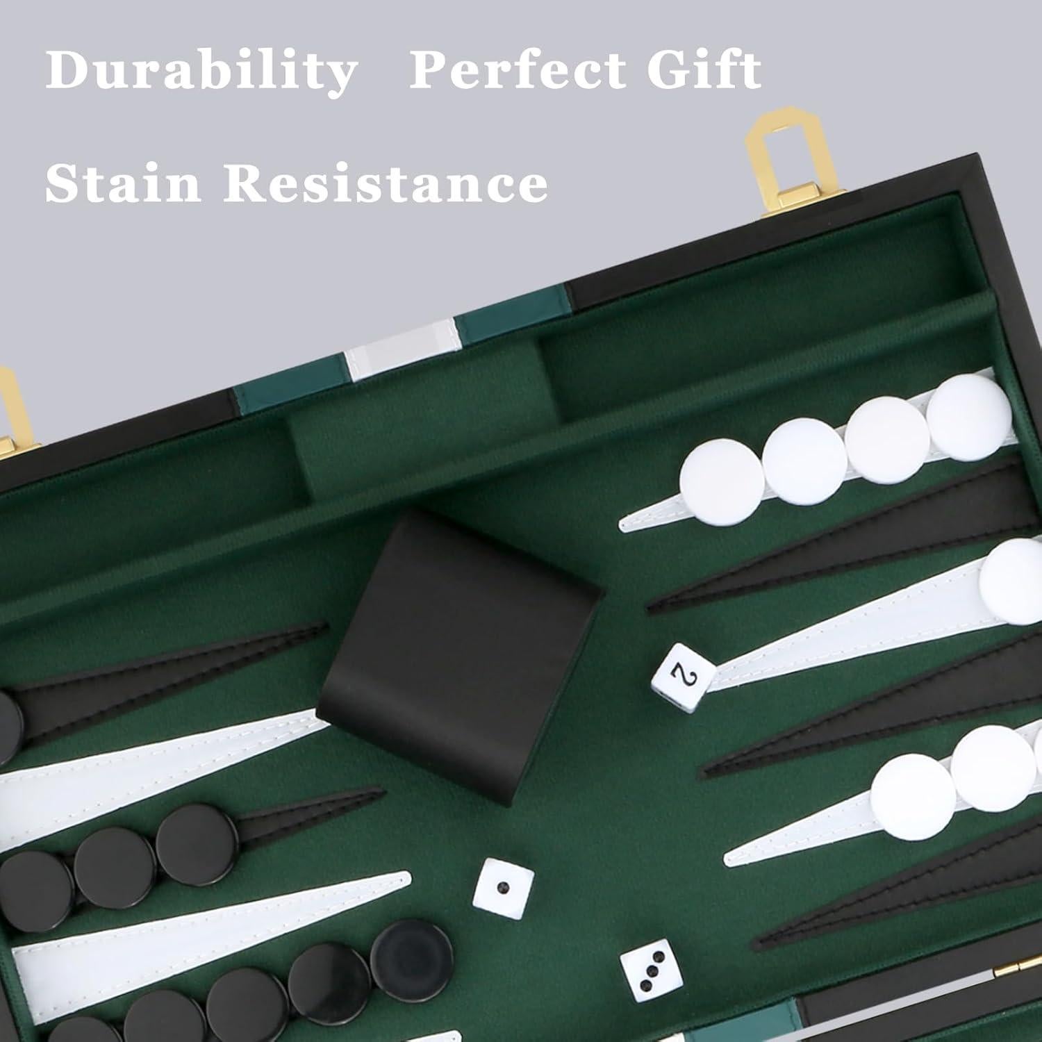 Juego de Backgammon CAYOULR 28cm Negro - Mesa Clásica Portátil