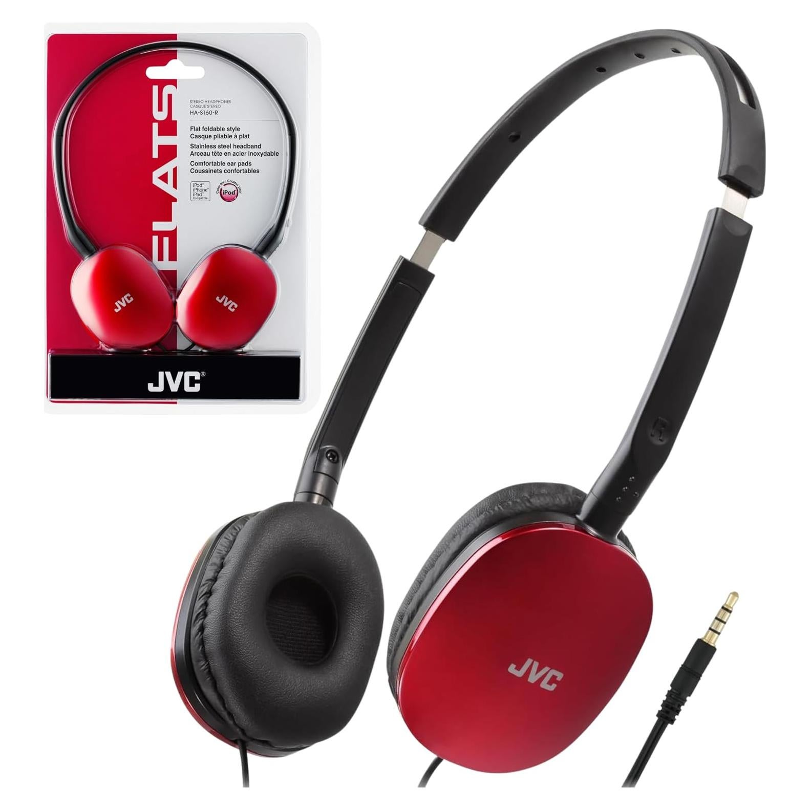 Auriculares JVC HA-S160R On-Ear Plegables con Cable 30mm