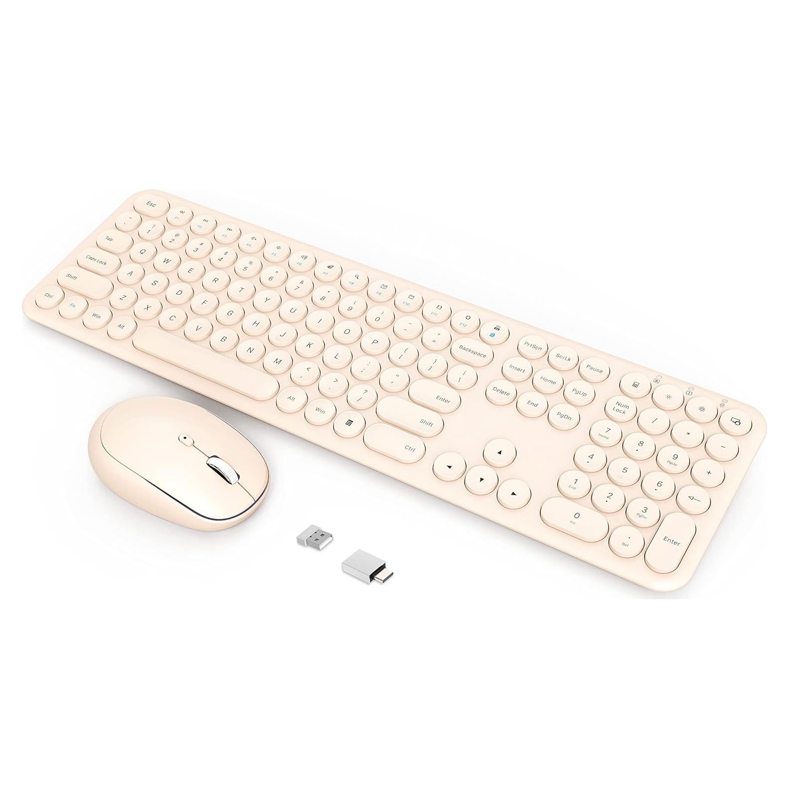 Combo Teclado y Ratón Inalámbricos YUNSHAN 2.4GHz Caqui