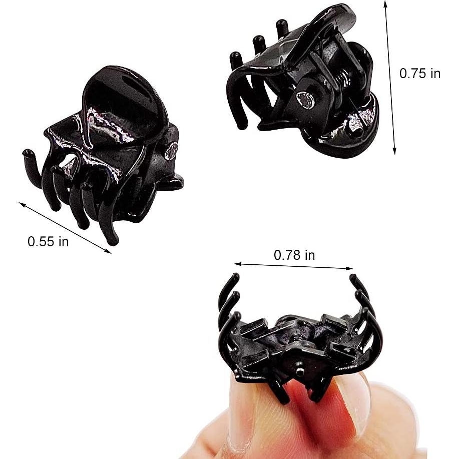 50 Clips de Garra para Cabello Yongdeli - Negro - 2x1.8 cm