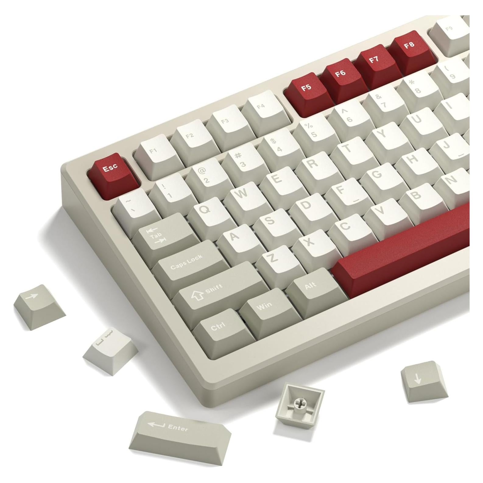 Juego de Teclas Womier PBT 138 Teclas Gris Vintage