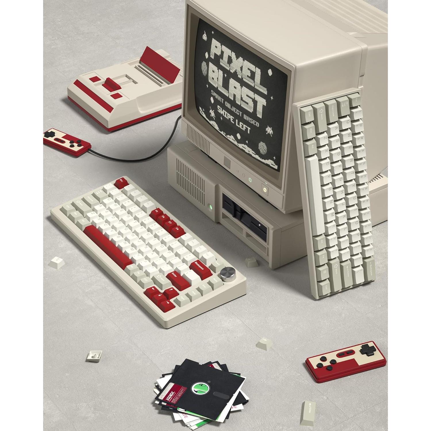 Juego de Teclas Womier PBT 138 Teclas Gris Vintage