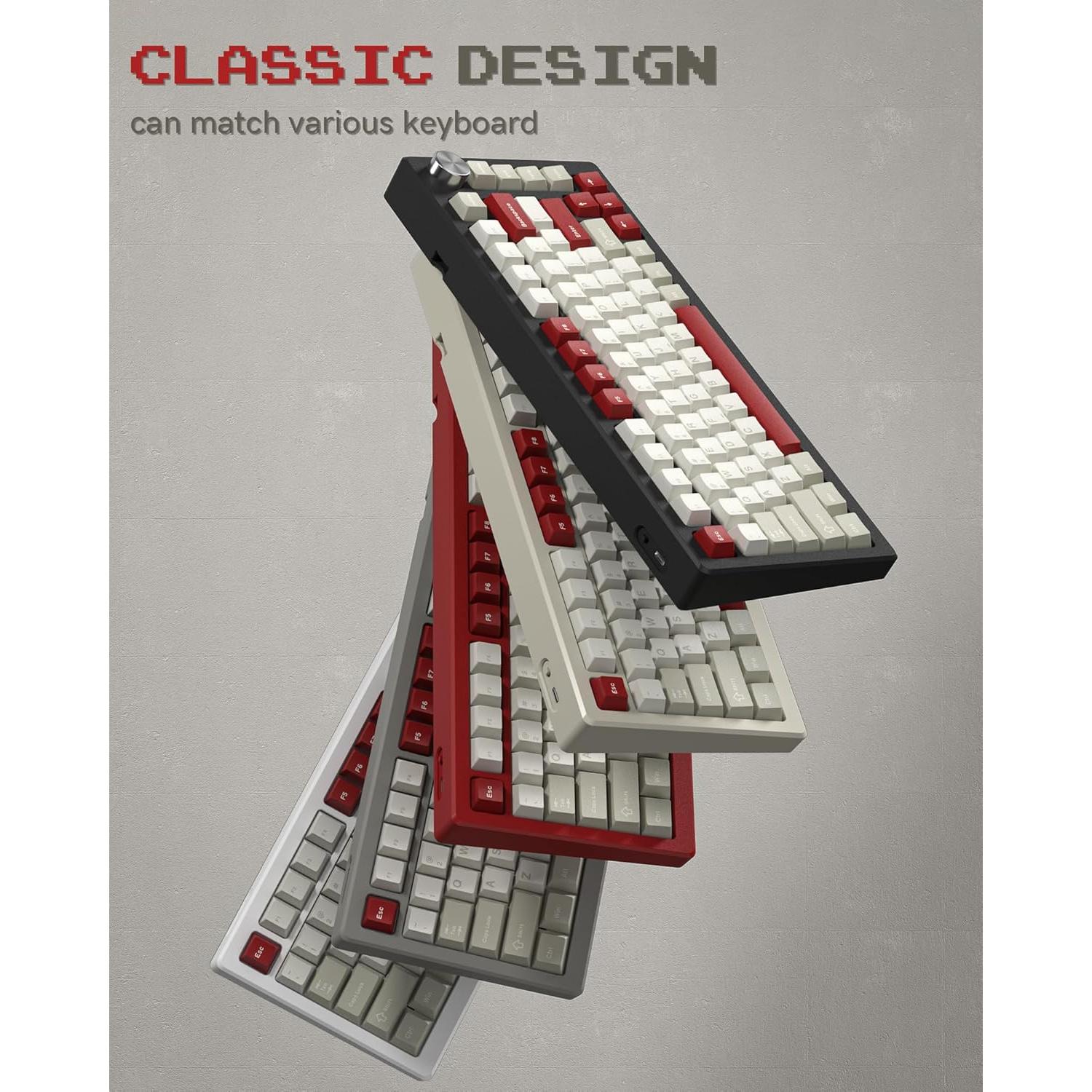 Juego de Teclas Womier PBT 138 Teclas Gris Vintage