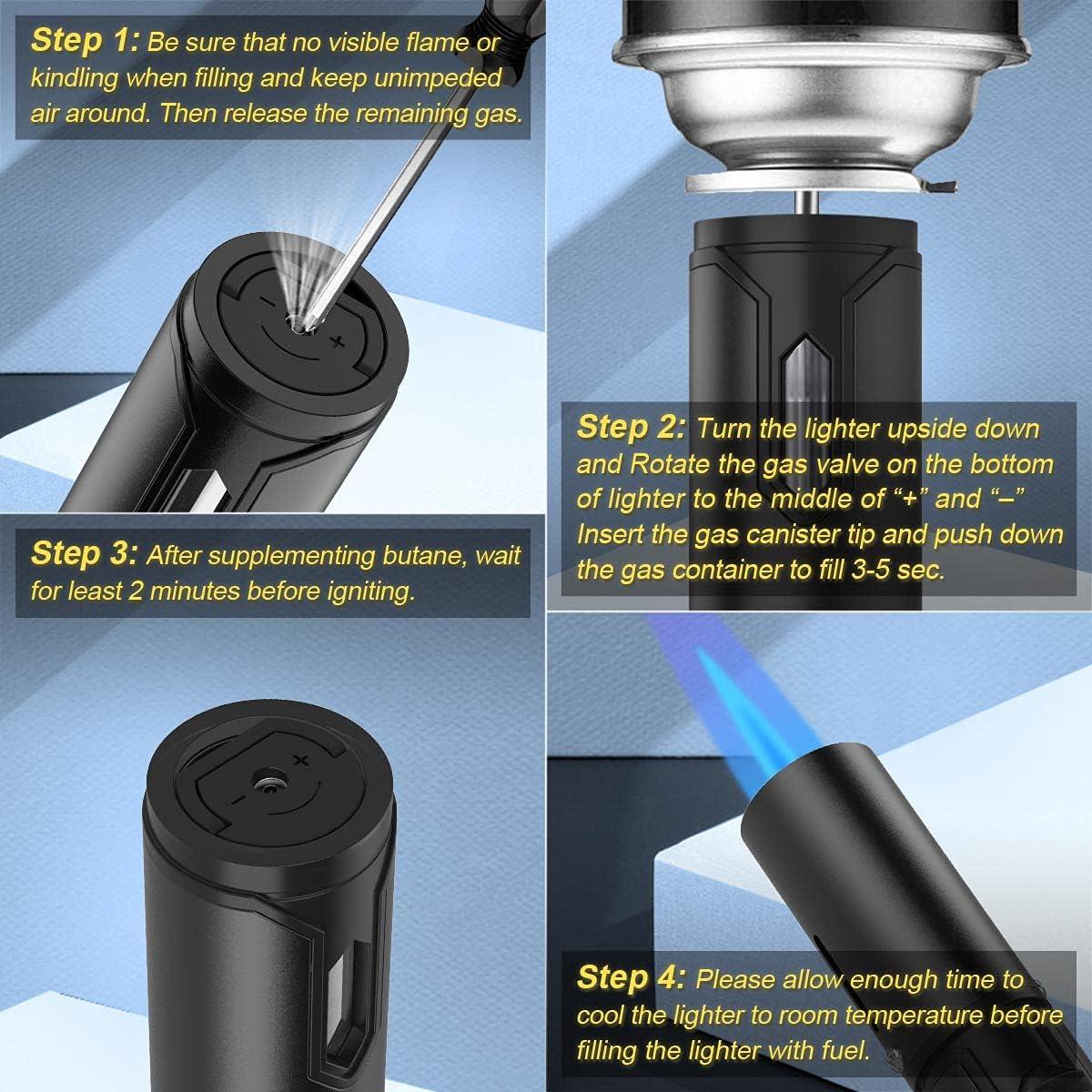 Encendedor de Antorcha JEVSTU Pack de 2 Butano Ajustable