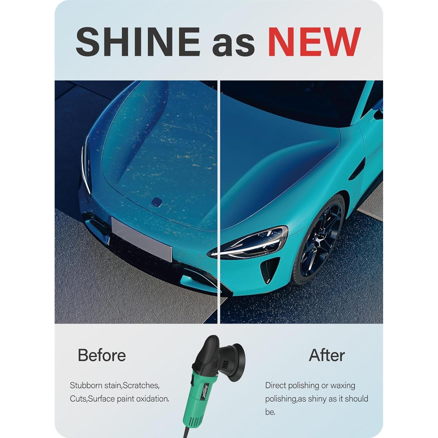 Pulidor Orbital Aleatorio XWILLING 800W 8mm 5500 RPM