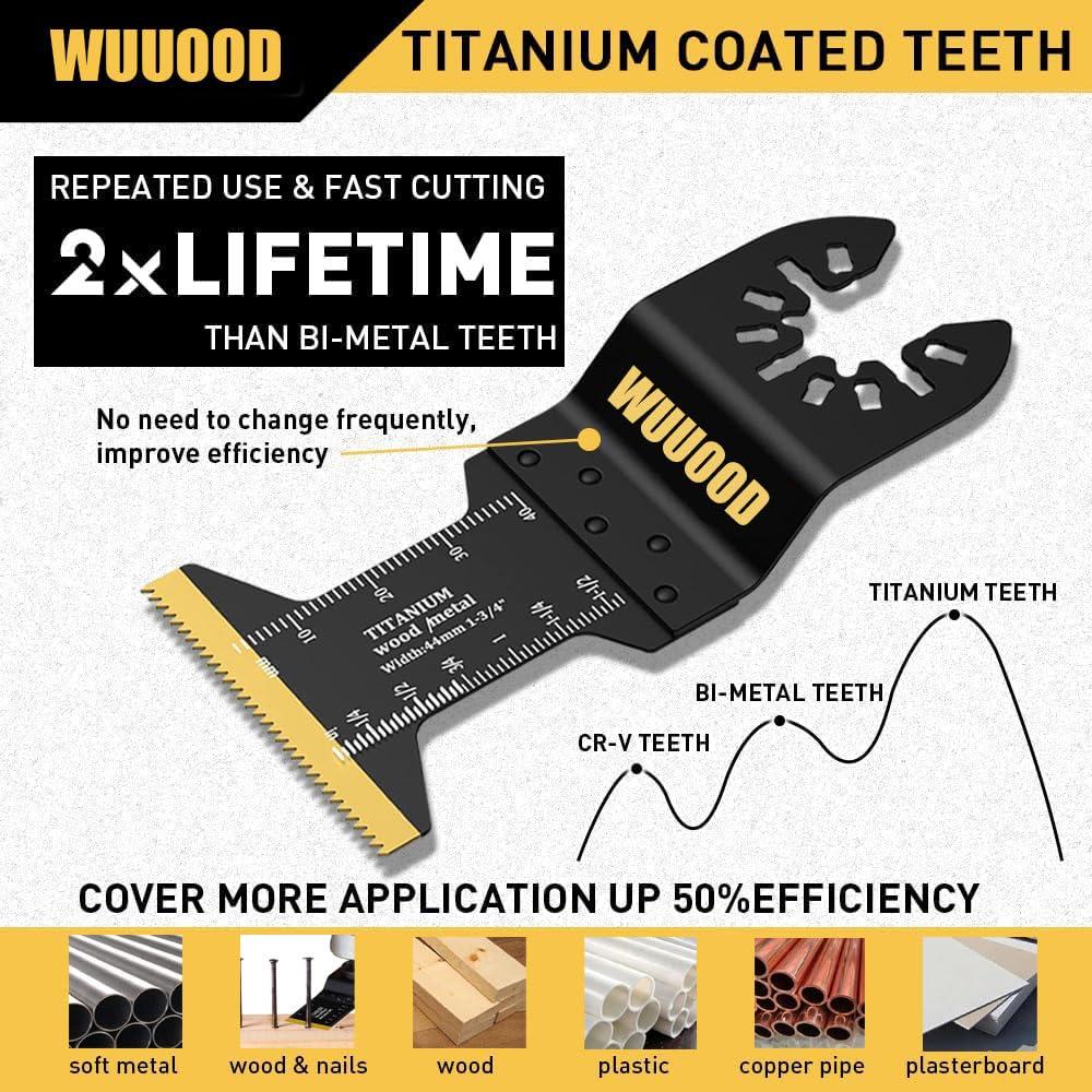 Cuchillas de sierra oscilante de titanio WUUOOD 10PCS para metal y madera