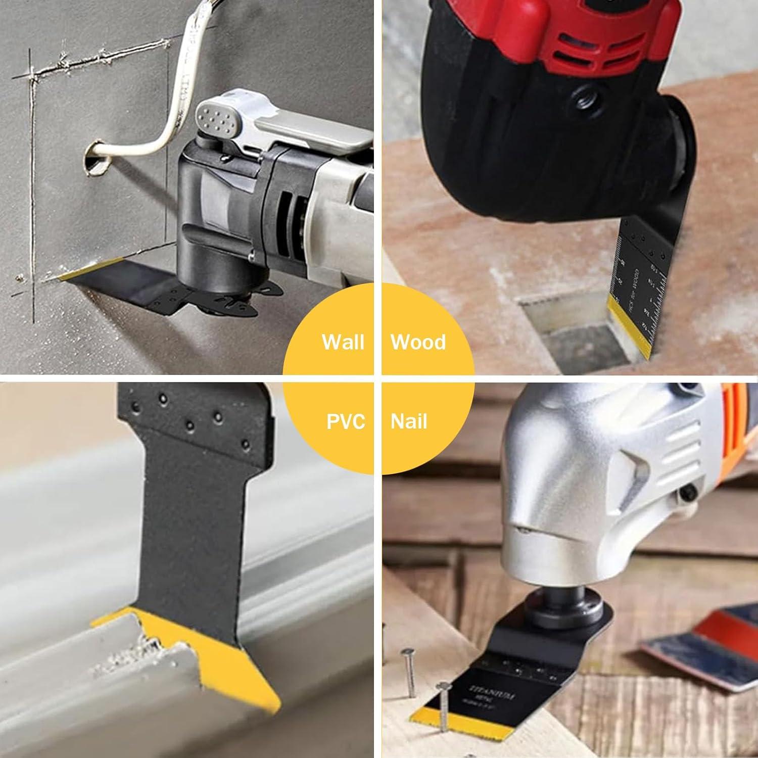 Cuchillas de sierra oscilante de titanio WUUOOD 10PCS para metal y madera