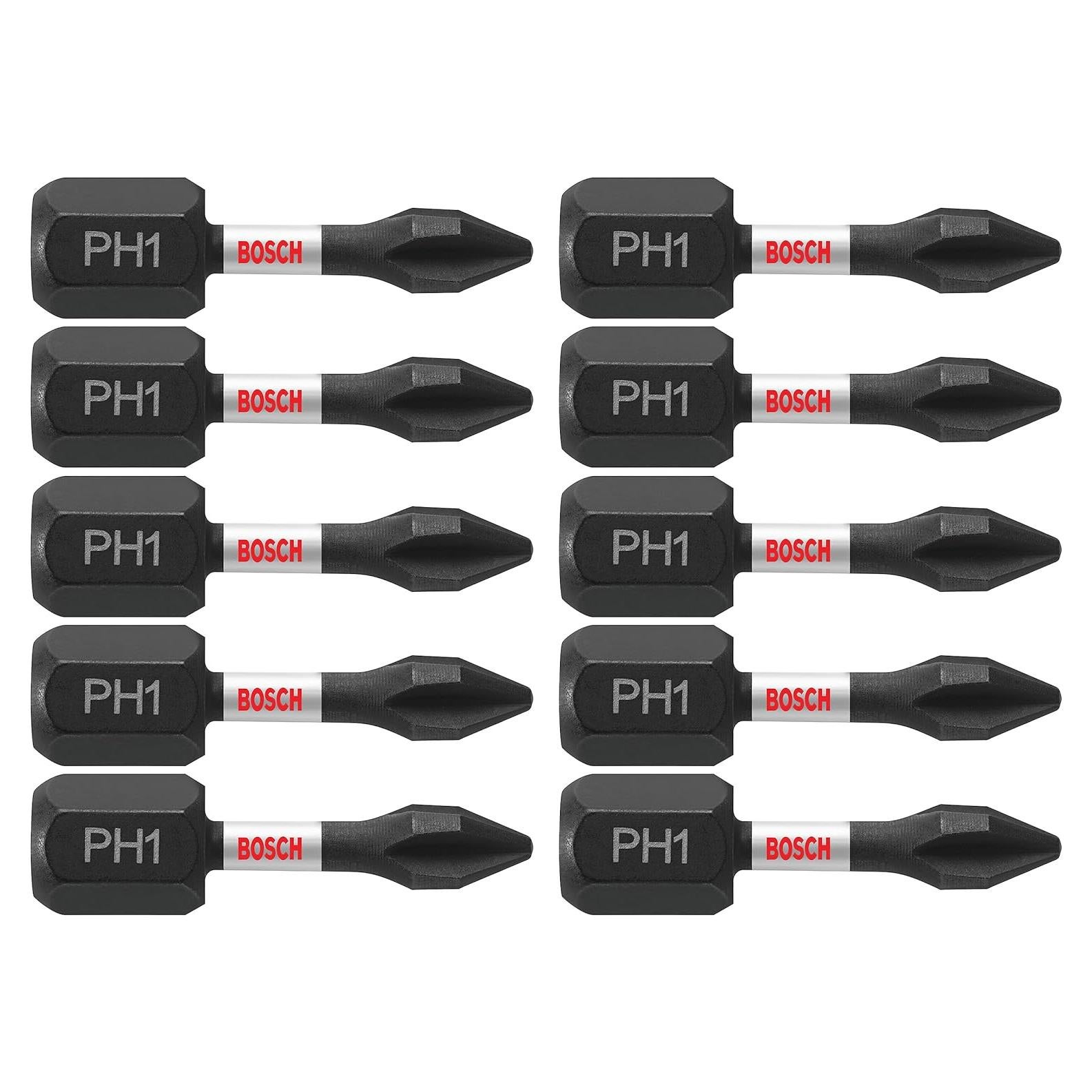 BOSCH ITPH1102 2-Pack 1 In. Phillips #1 Impact Tough Screwdriving Insert Bits