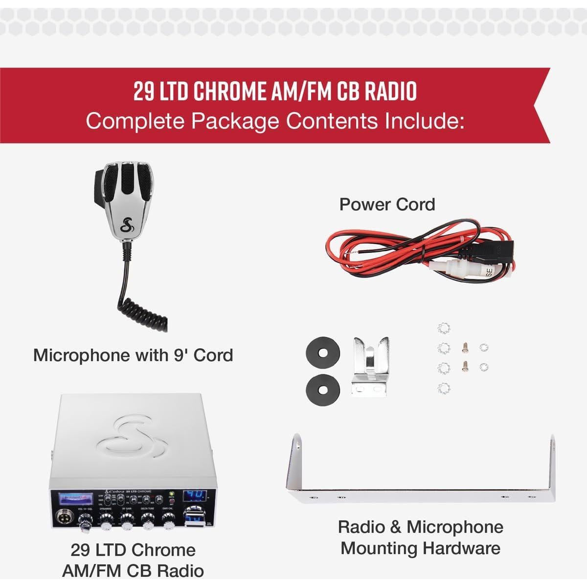 Radio CB Cobra 29 LTD Cromo AM/FM 40 Canales 4W