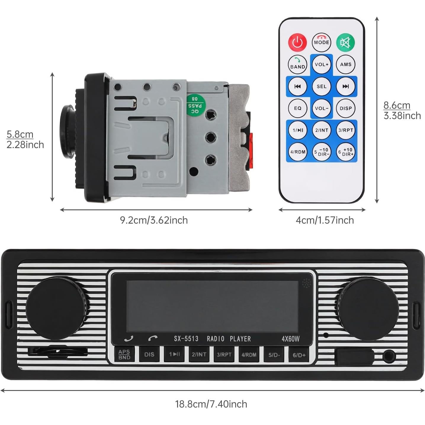 Reproductor MP3 para automóvil EPATHDEALS 12V Bluetooth FM USB SD