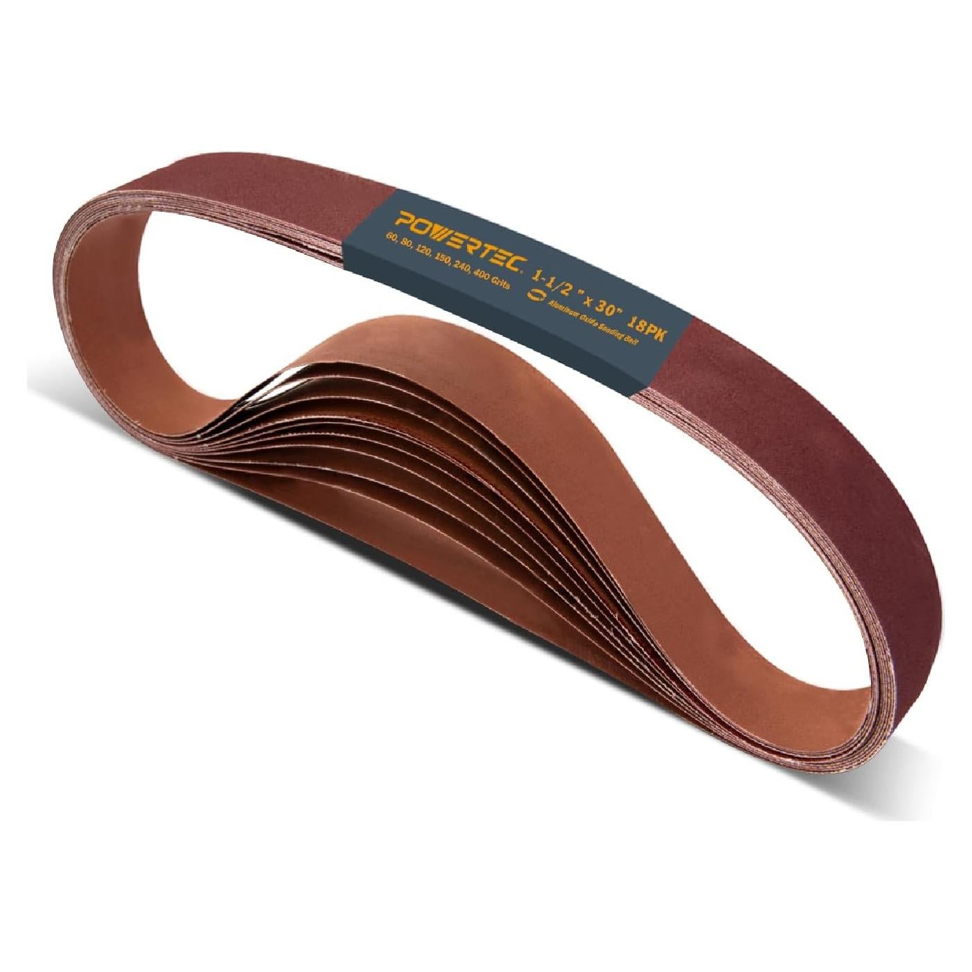 Cintas de Lijado POWERTEC 18PK 3x60-400 Granos 1.5x76.2cm