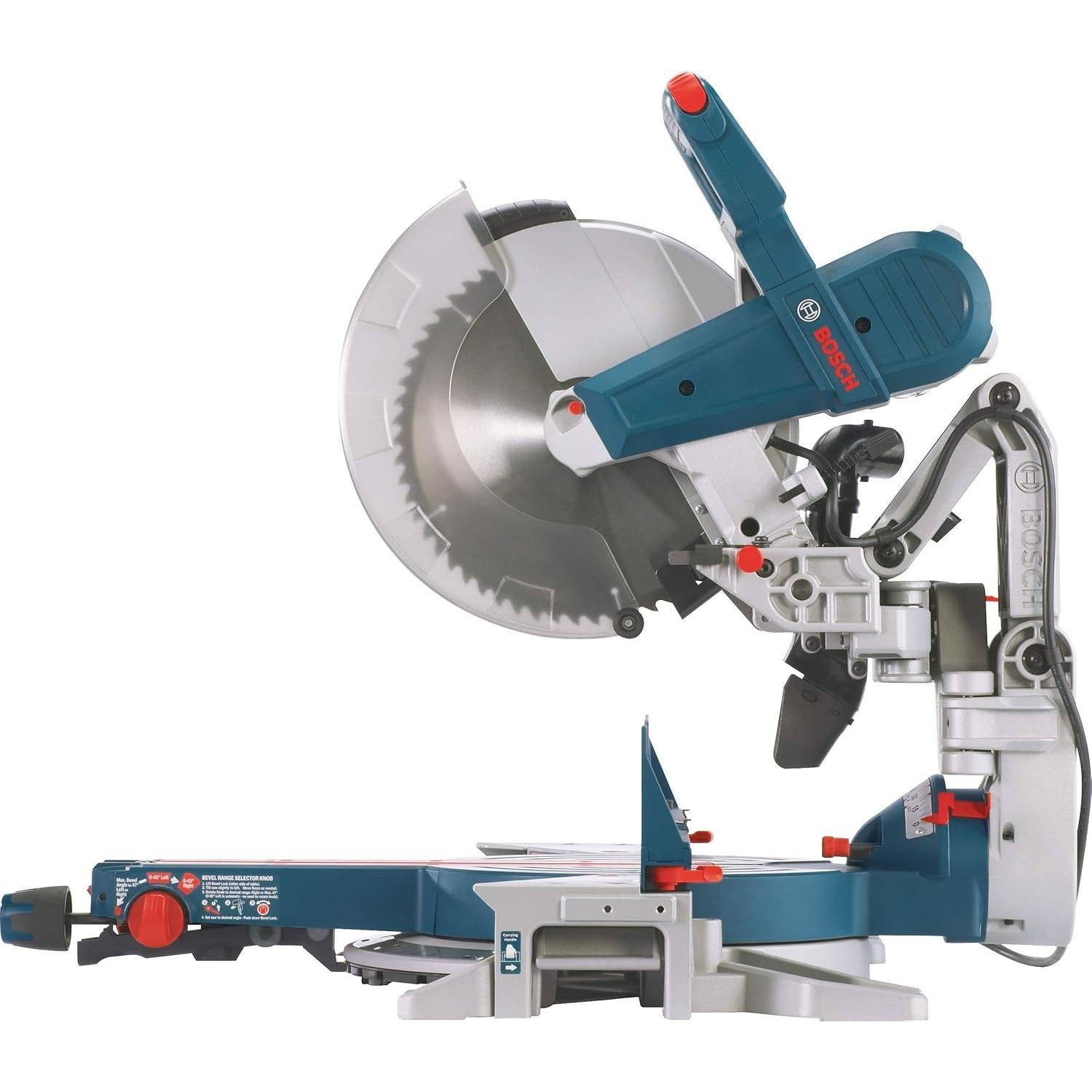 Bosch 120V 12" DB Glide Miter Saw-Blue and MS1233 Crown Stop Kit for Bosch Miter Saws, Includes Mounting Knobs and Hardware