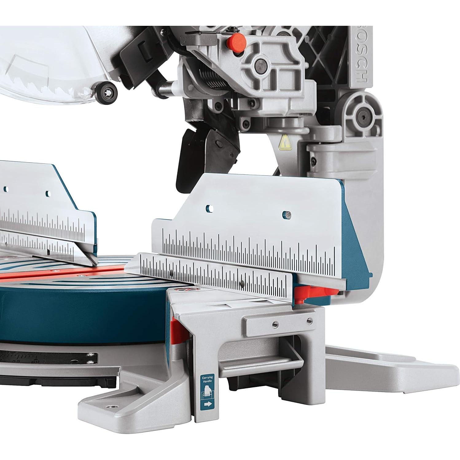 Bosch 120V 12" DB Glide Miter Saw-Blue and MS1233 Crown Stop Kit for Bosch Miter Saws, Includes Mounting Knobs and Hardware