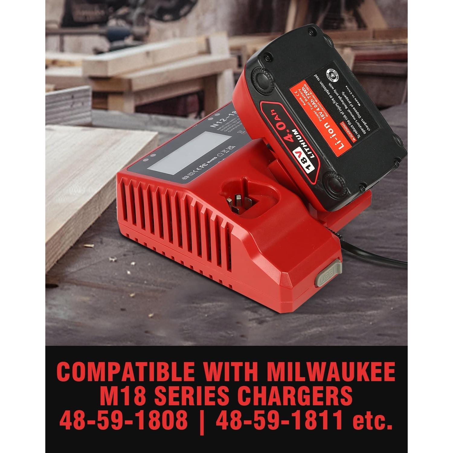 Batería de Reemplazo 18V Milwaukee M18 4.0Ah Alta Capacidad