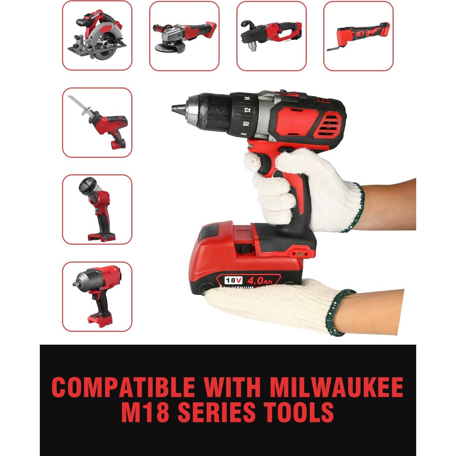 Batería de Reemplazo 18V Milwaukee M18 4.0Ah Alta Capacidad